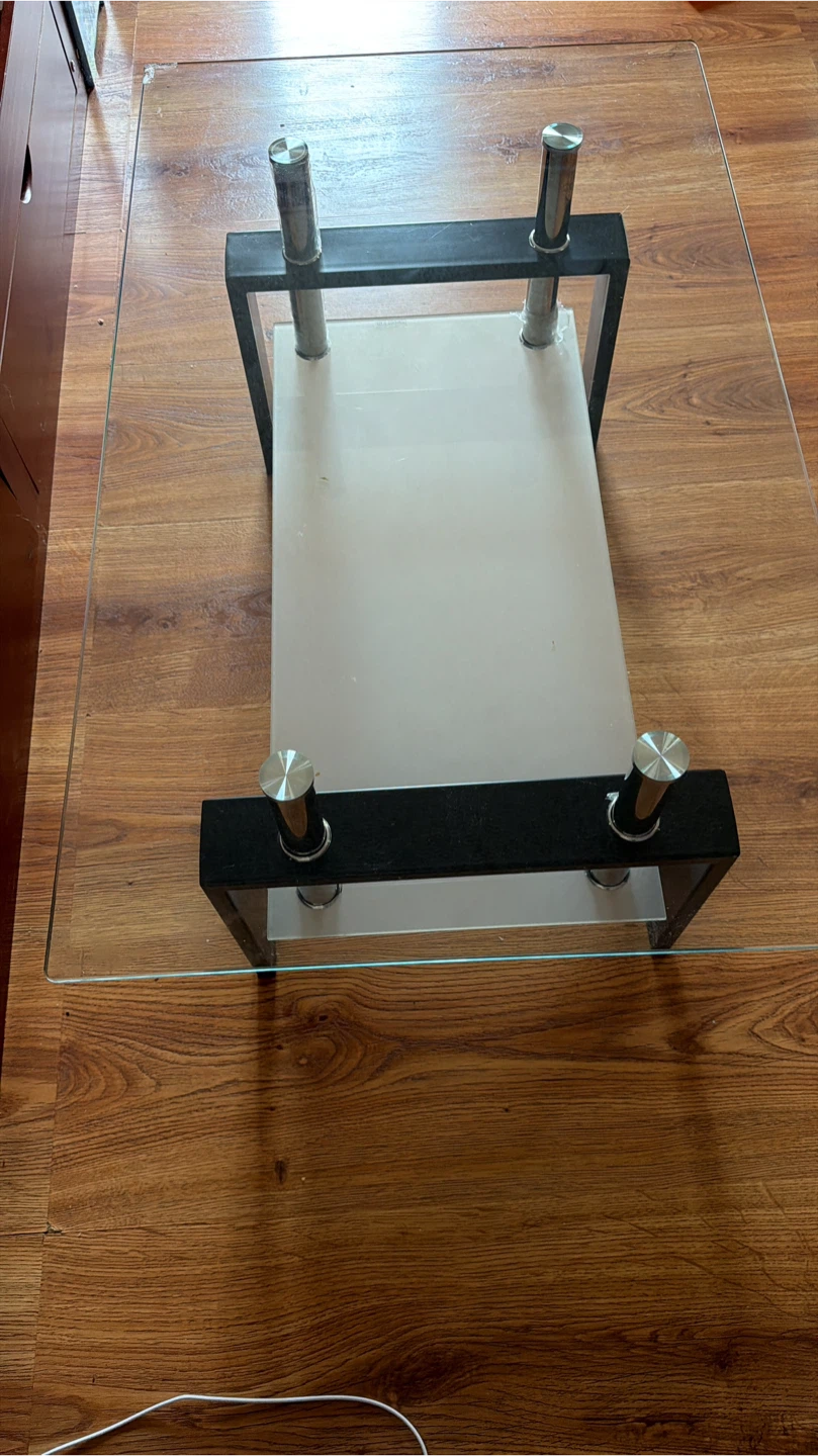 Glass Top Coffee Table with Metal Frame - photo 5