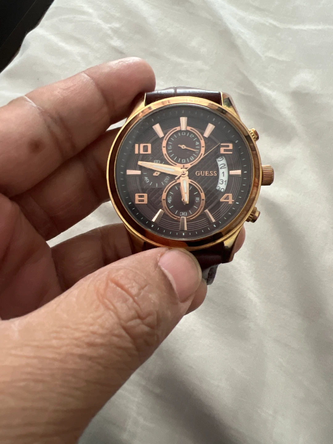 Guess Men's Watch - Rose Gold Tone Chronograph
