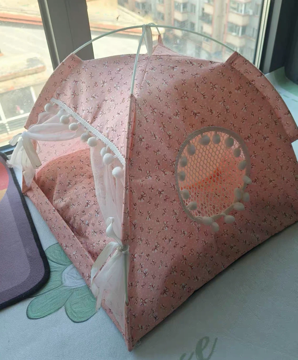 Pink Floral Pattern Indoor Pet Tent - photo 2