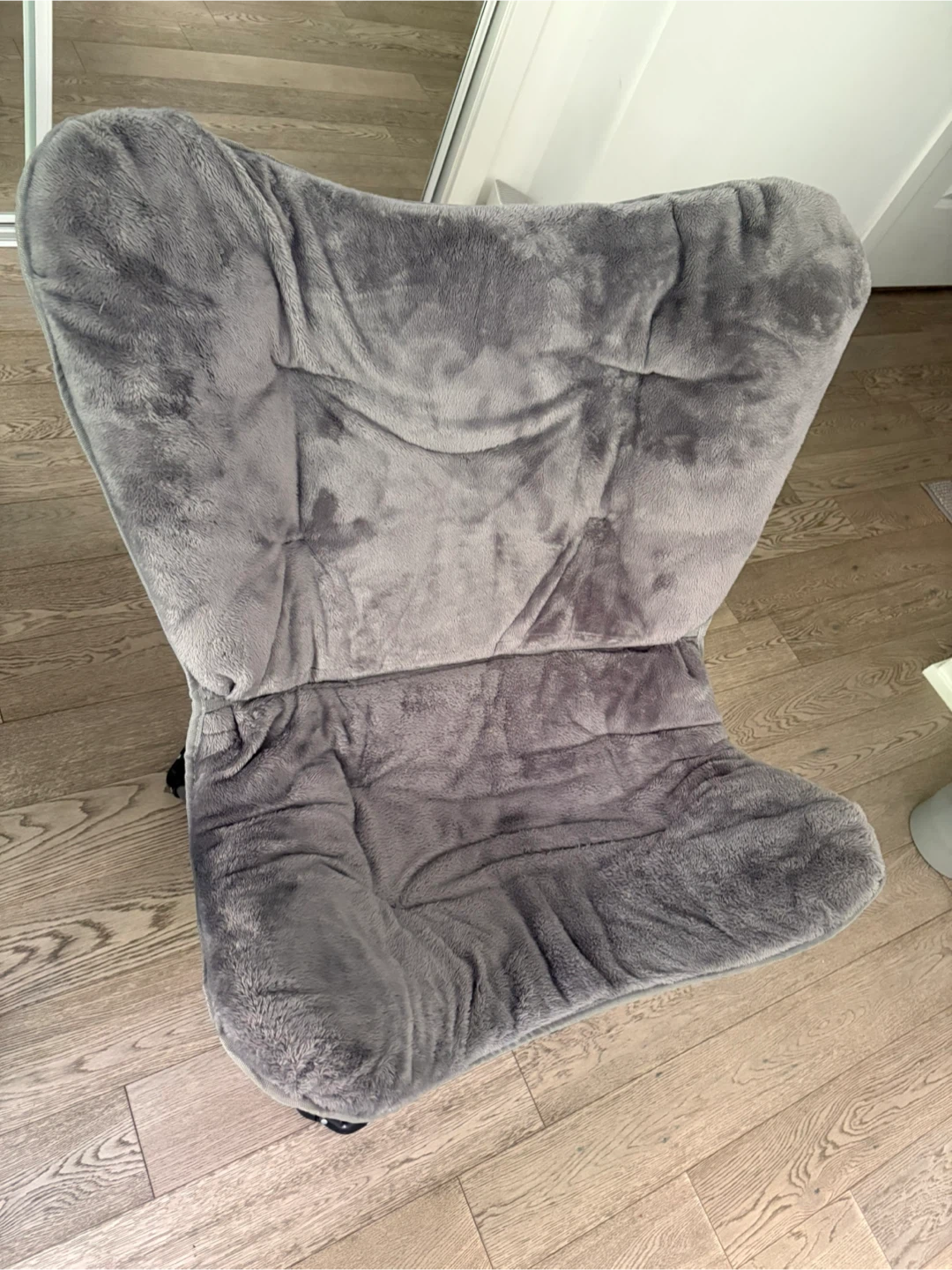 Grey Faux Fur Butterfly Chairs - Set of 2 - photo 3