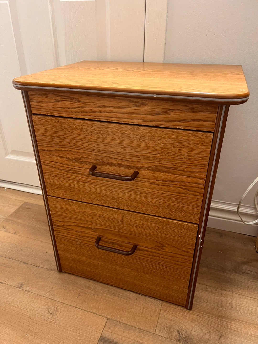Wooden 2-Drawer Nightstand