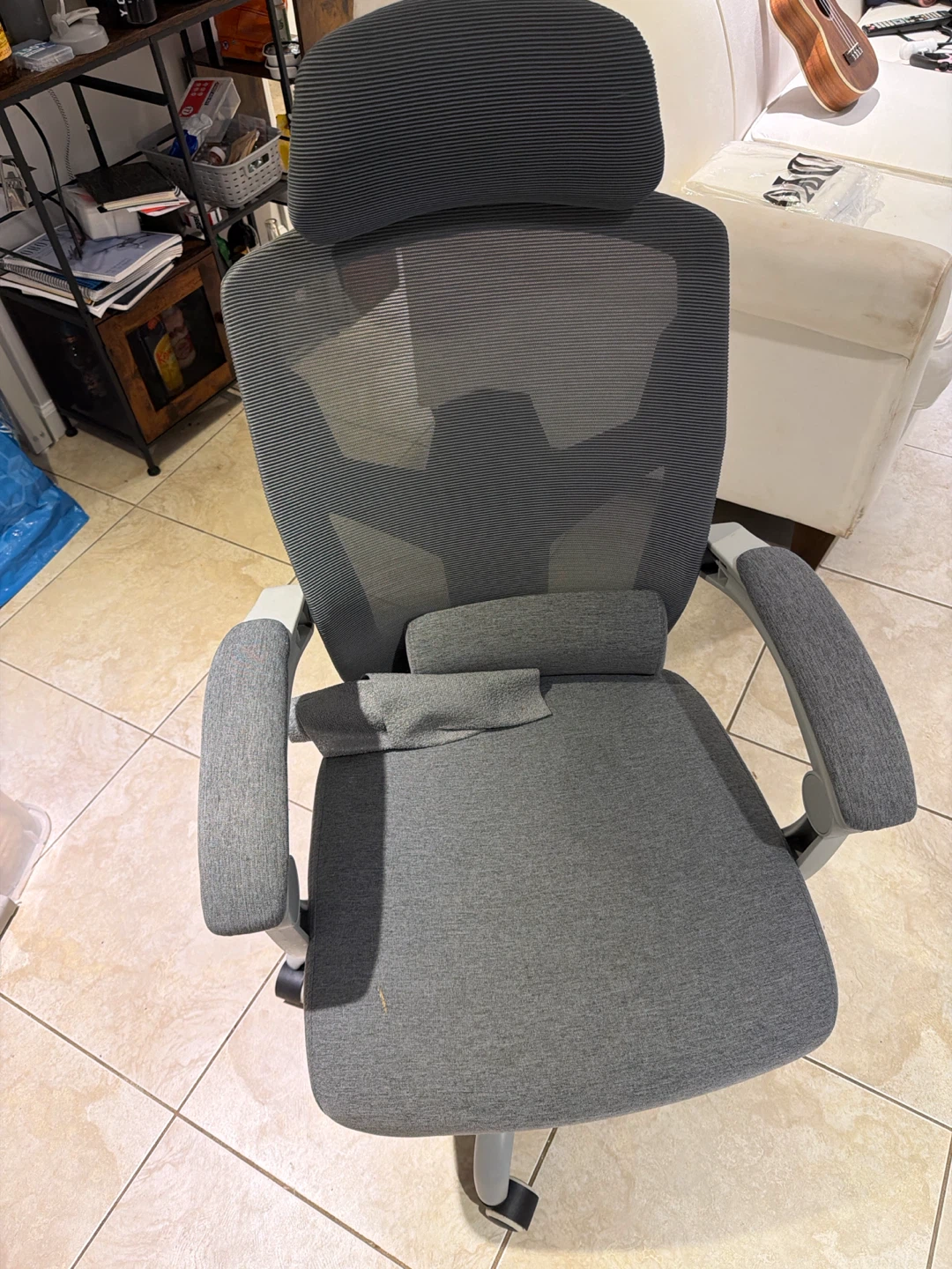 Gray mesh ergonomic office chair