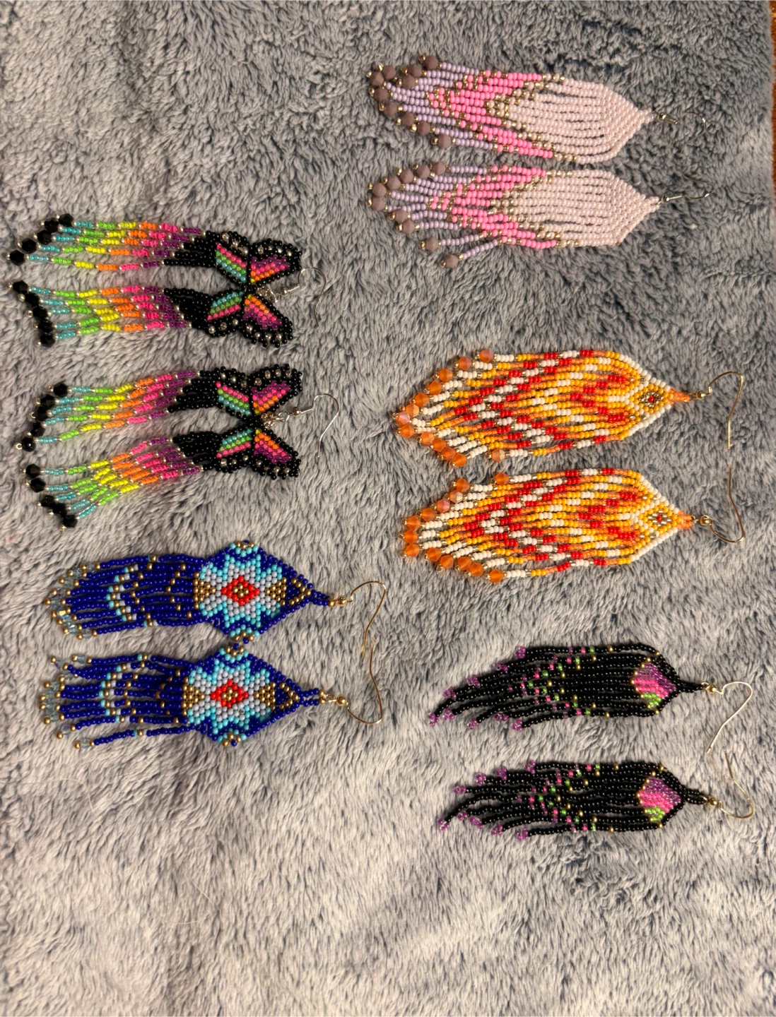 Handmade Beaded Earrings - Butterfly & Fringe Styles