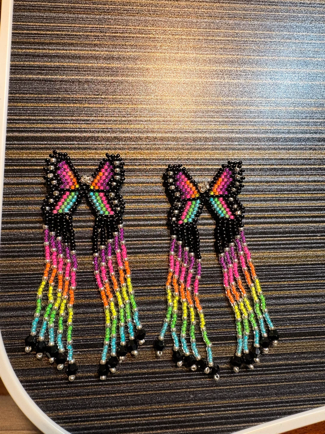 Handmade Beaded Earrings - Butterfly & Fringe Styles - photo 3