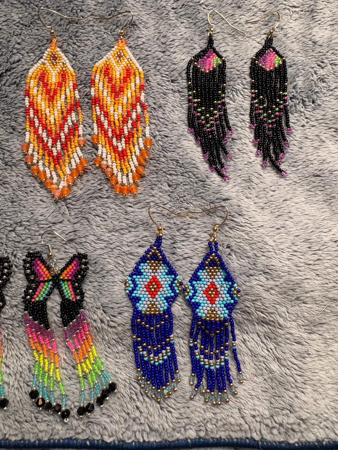 Handmade Beaded Earrings - Butterfly & Fringe Styles - photo 4