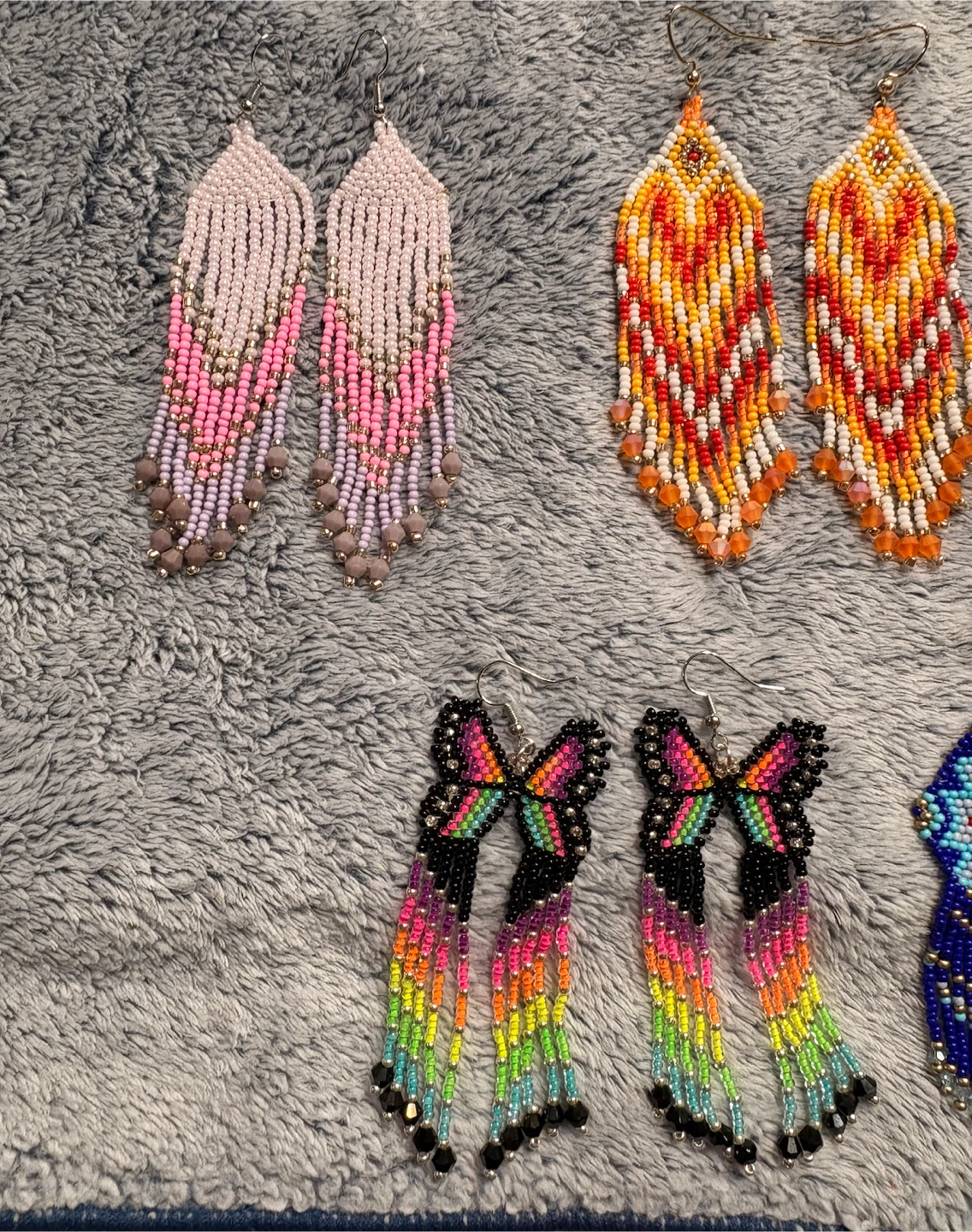 Handmade Beaded Earrings - Butterfly & Fringe Styles - photo 5