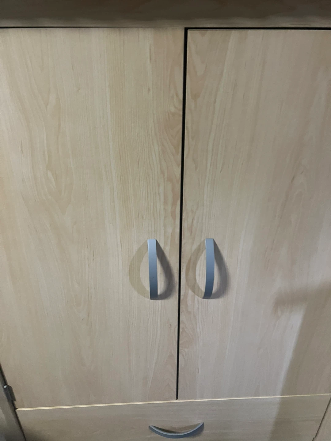 Light Wood Two-Door Wardrobe with Drawers - photo 3