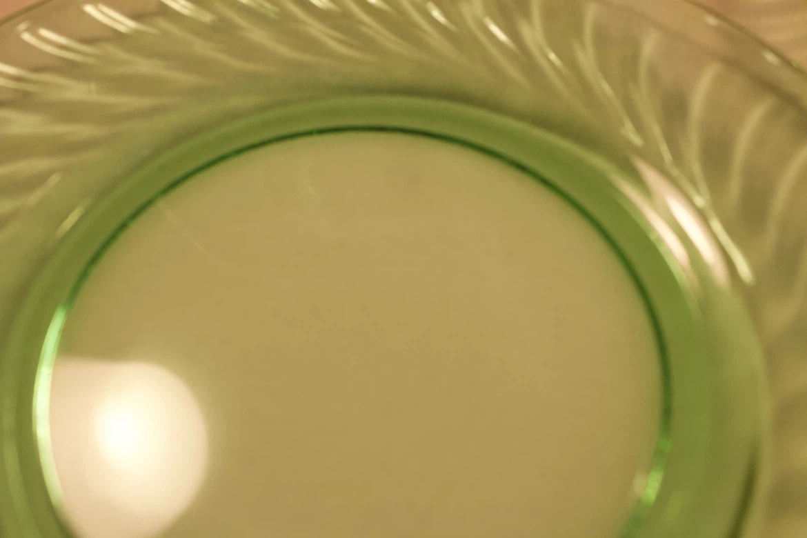 Four Medium Sized Green Glass Plates - photo 5