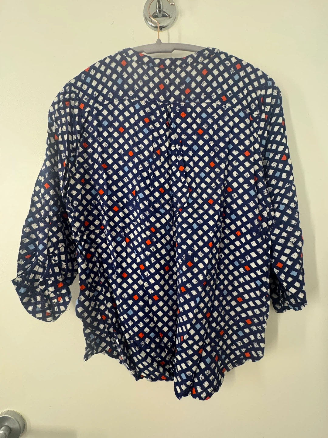 Women's Blue Geometric Print Blouse - photo 2