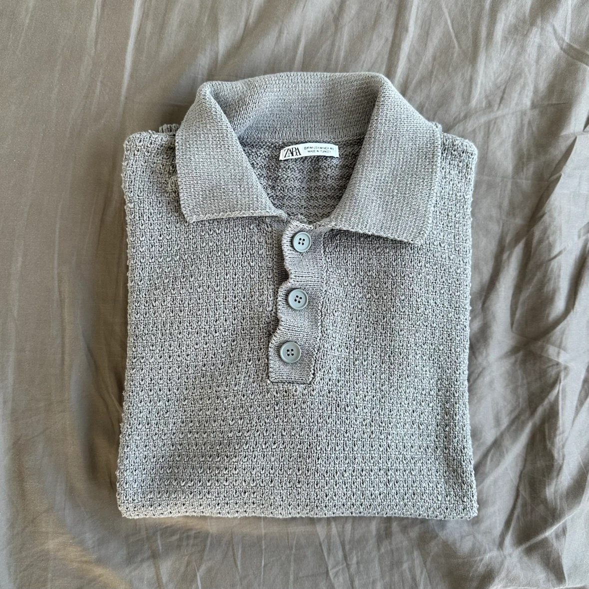 Grey ZARA Knit Polo Shirt - photo 2