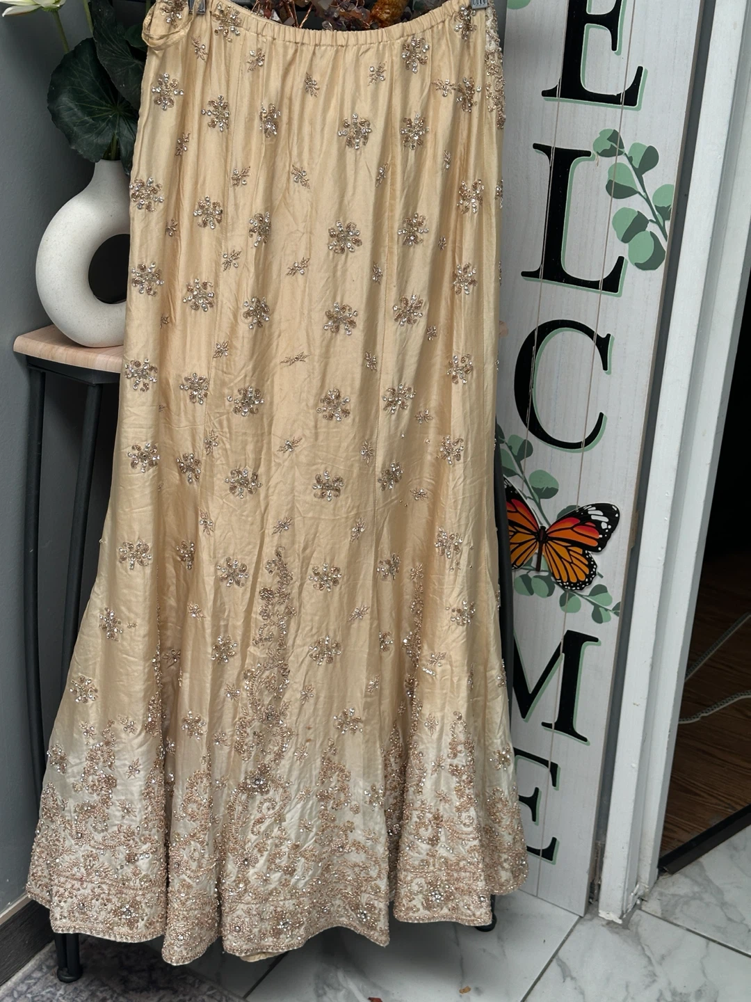 Gold embellished lehenga skirt