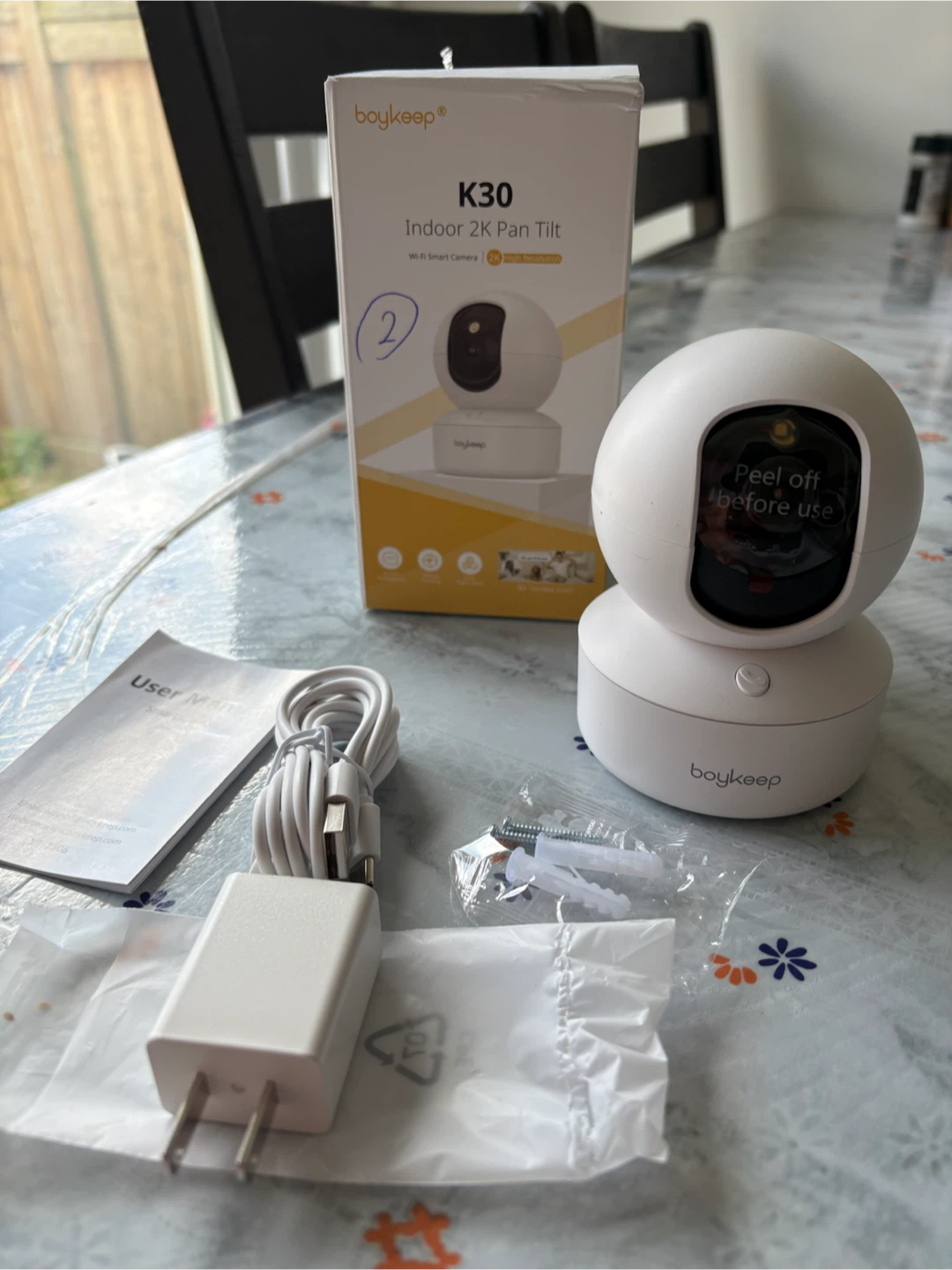 Boykeep 2K Indoor WiFi Pan-Tilt Security Camera