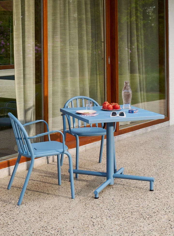 Blue Outdoor Bistro Table and Chairs Set
