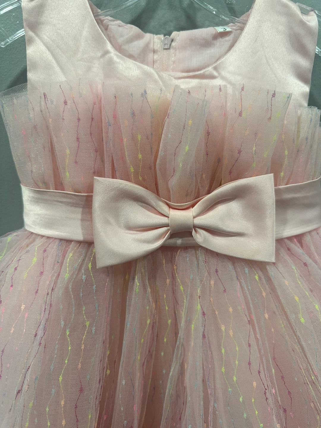 Pink Tulle Dress with Bow for 1-2year old - photo 3