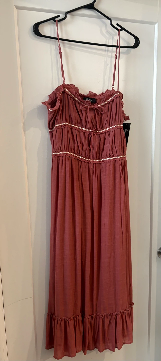 Lulus Ruched Cami Midi Dress - Mauve