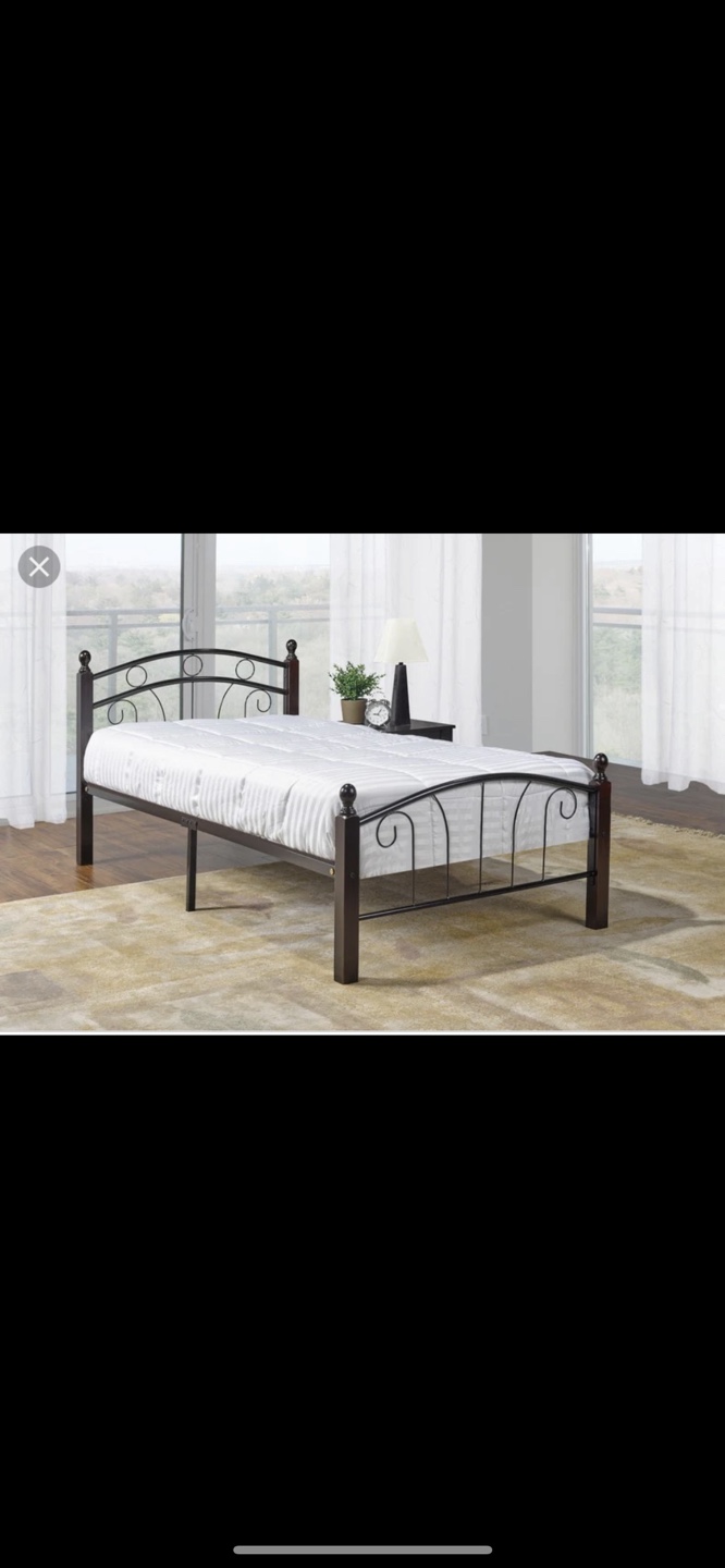 Twin Metal Bed Frame with Mattress