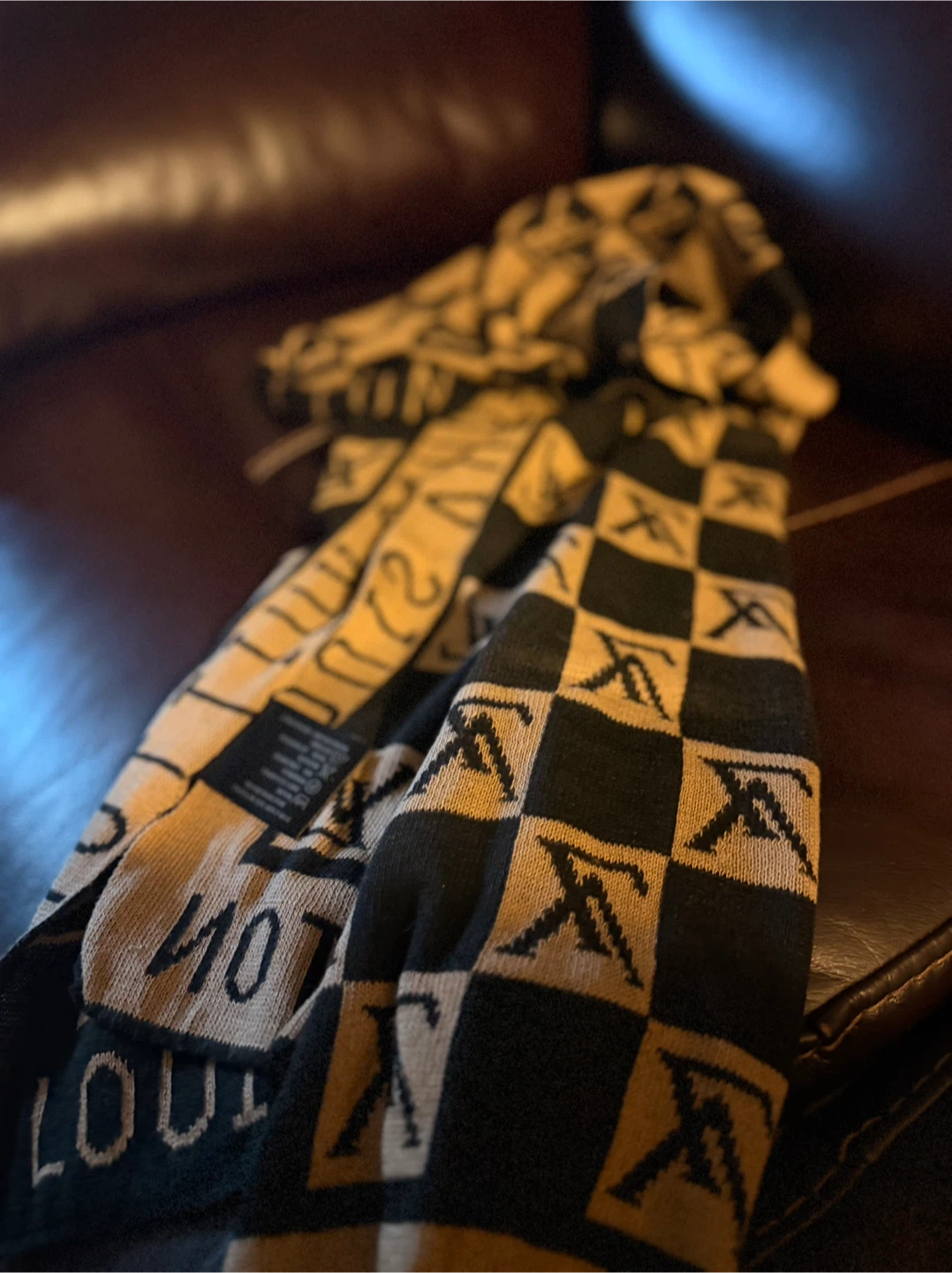 Stylish LV Inspired Monogram Scarf Long EUC
