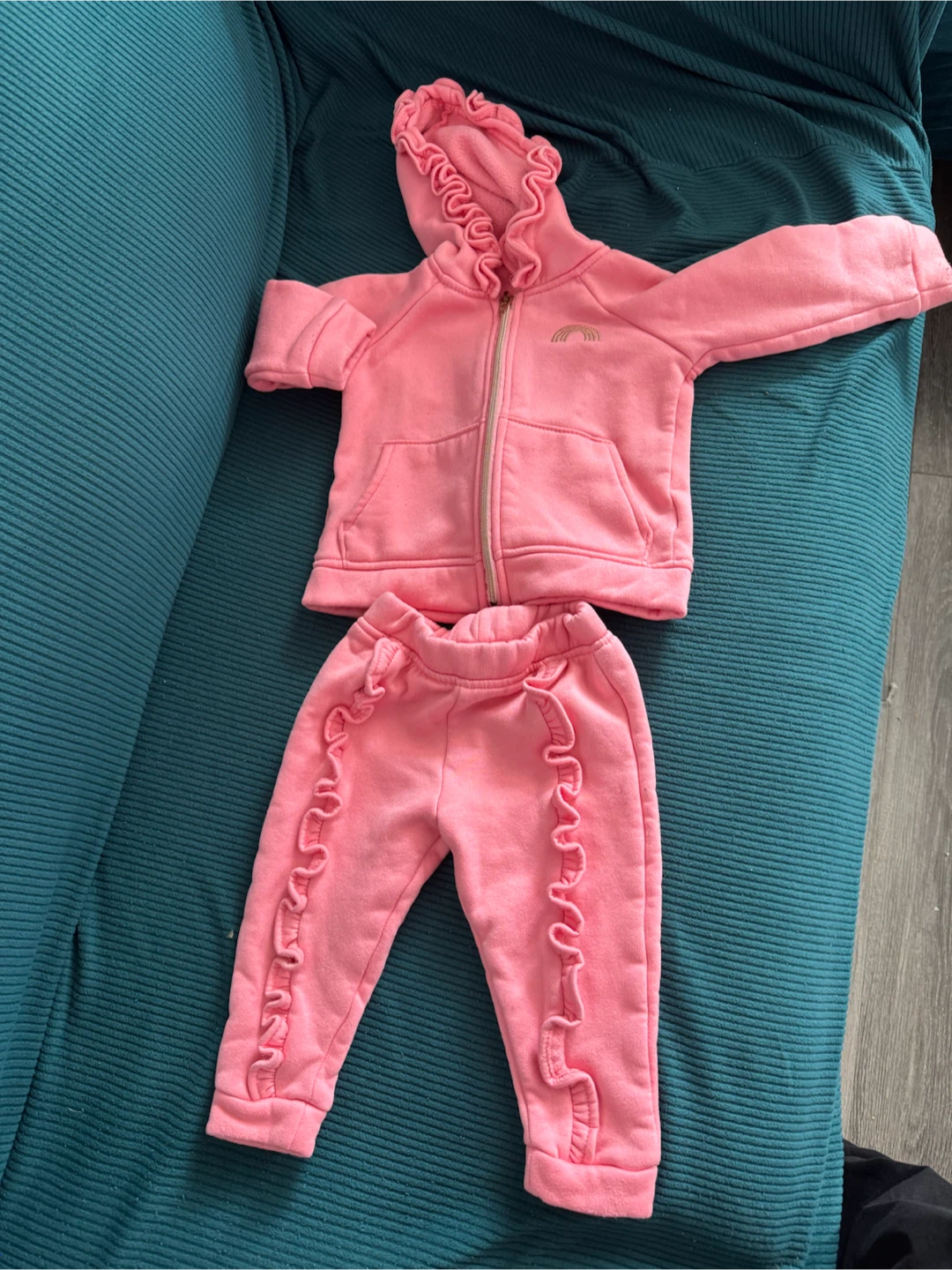Pink Baby suit with Rainbow Detail