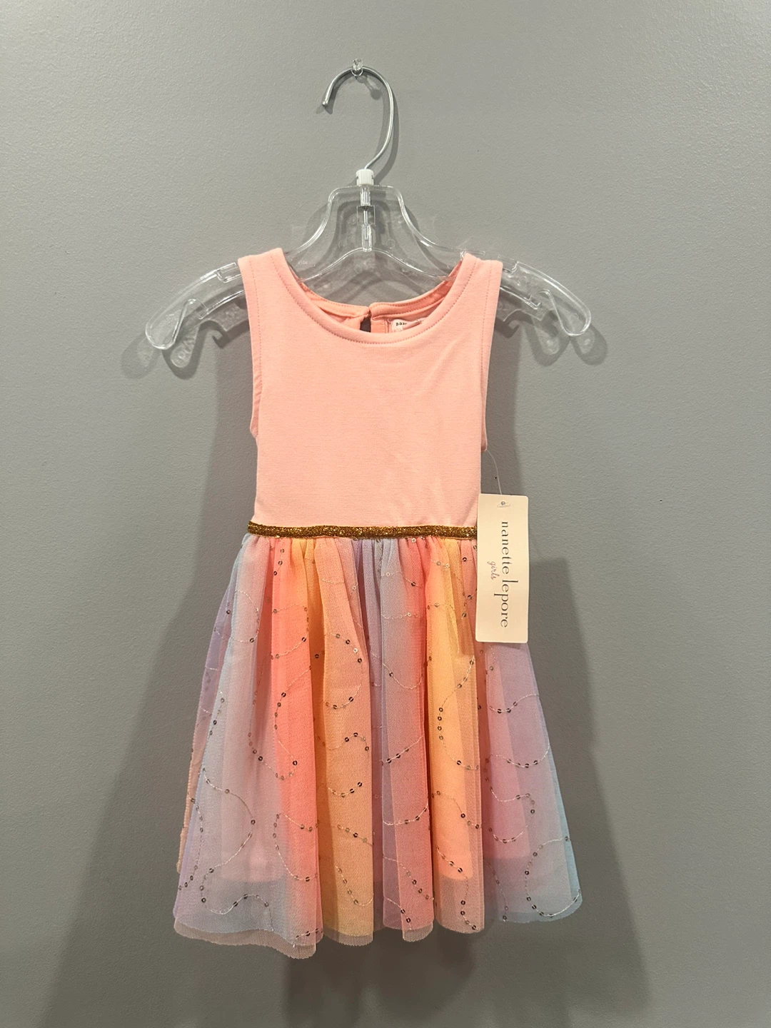 Nannette Lepore Rainbow Sequin Tulle Dress - Size 24 months