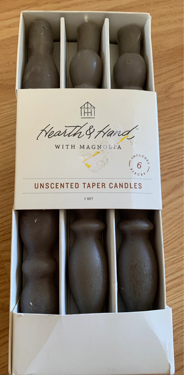 Hearth & Hand with Magnolia Unscented Taper Candles (6 Pieces)