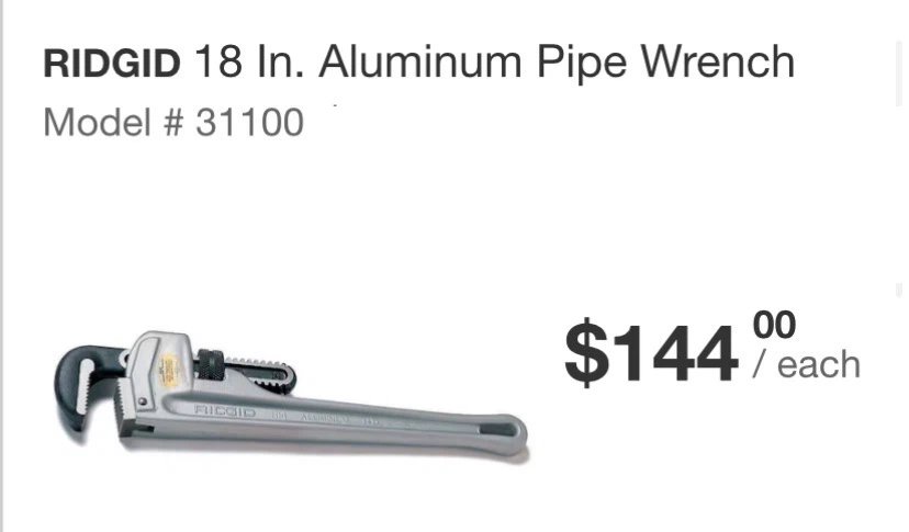 RIDGID 18 In. Aluminum Pipe Wrench - photo 2