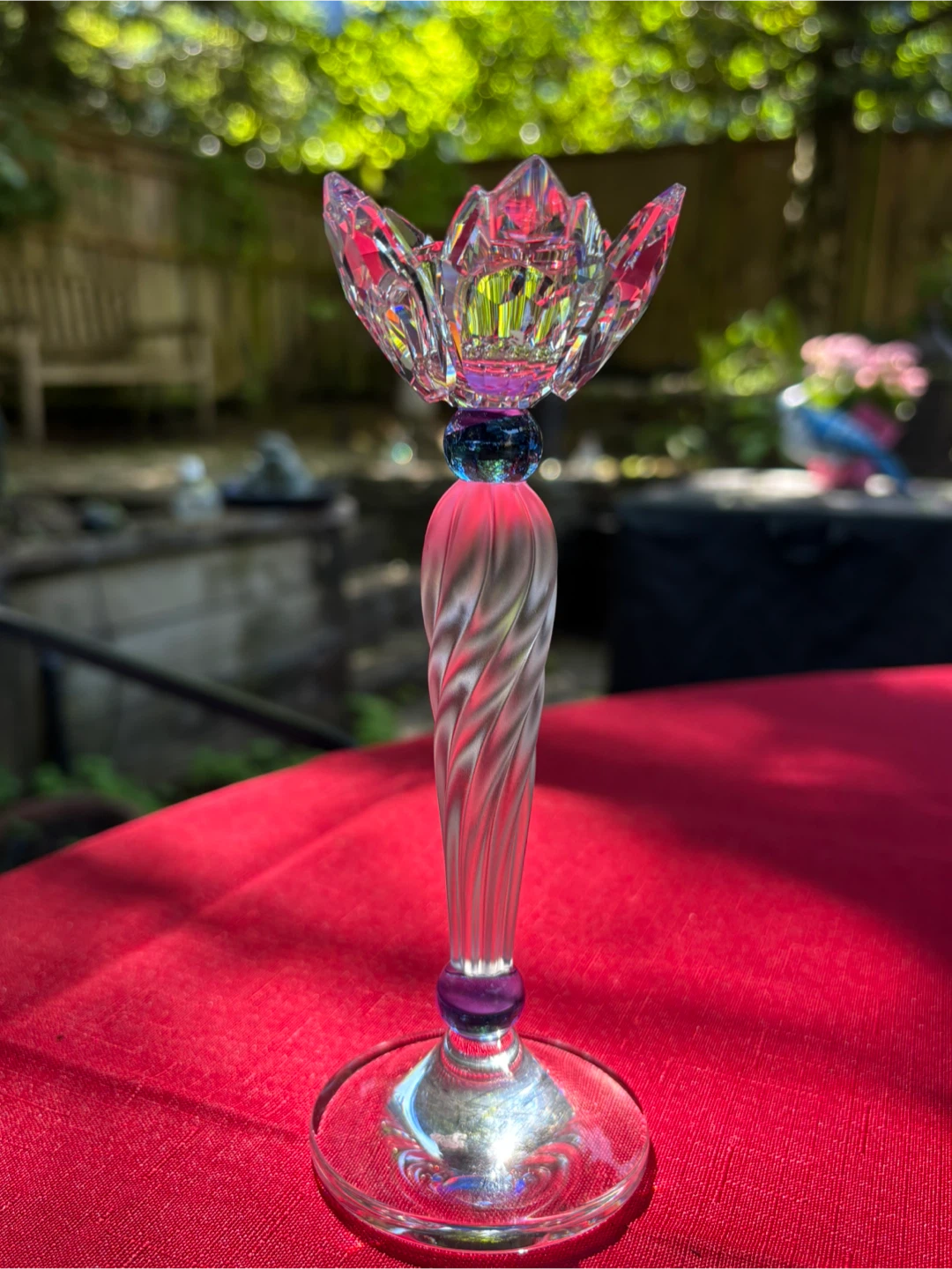 Swarovski Blue Flower Candle Holder