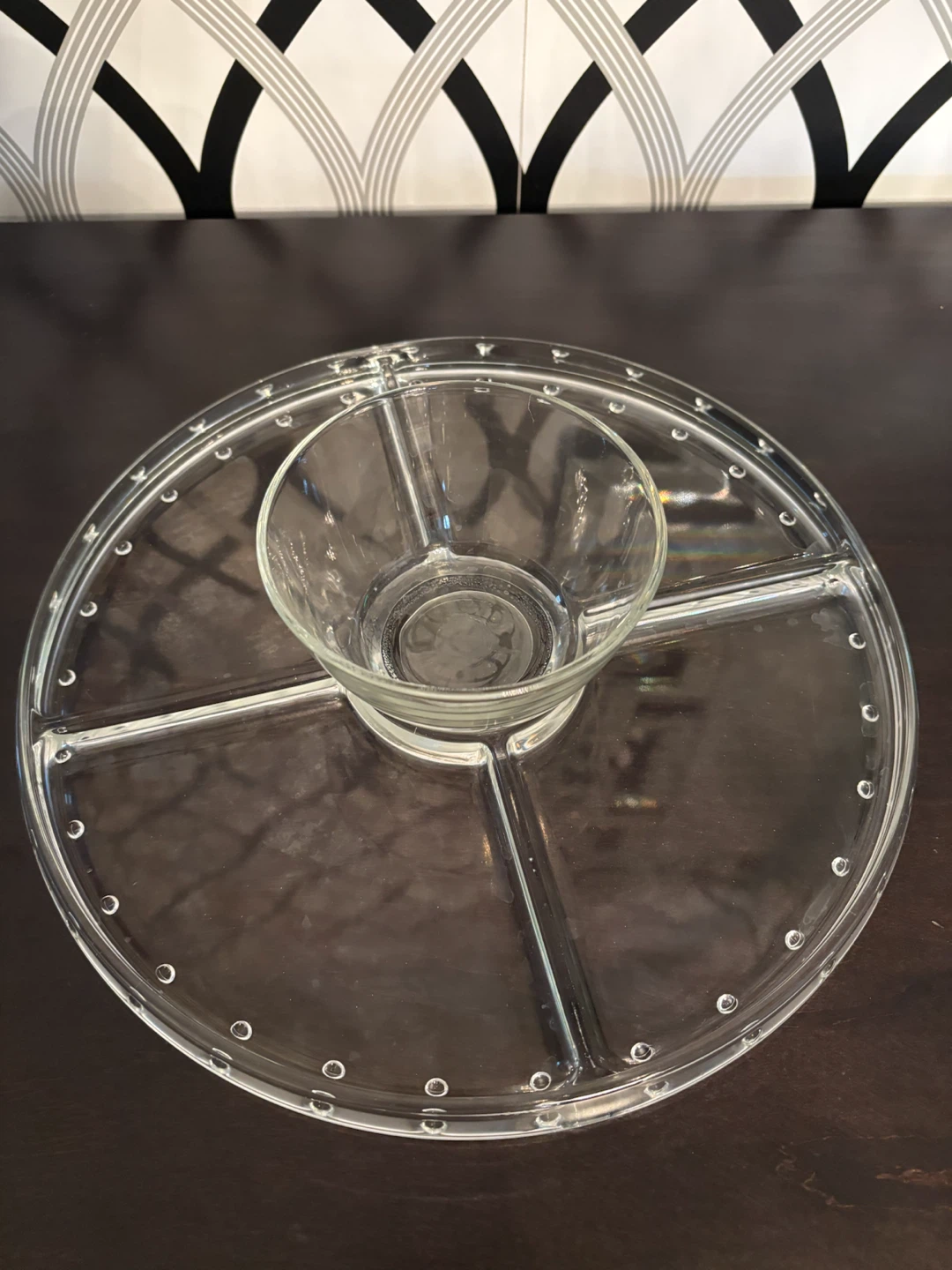 Glass Divided Serving Platter with Dome Lid - photo 2