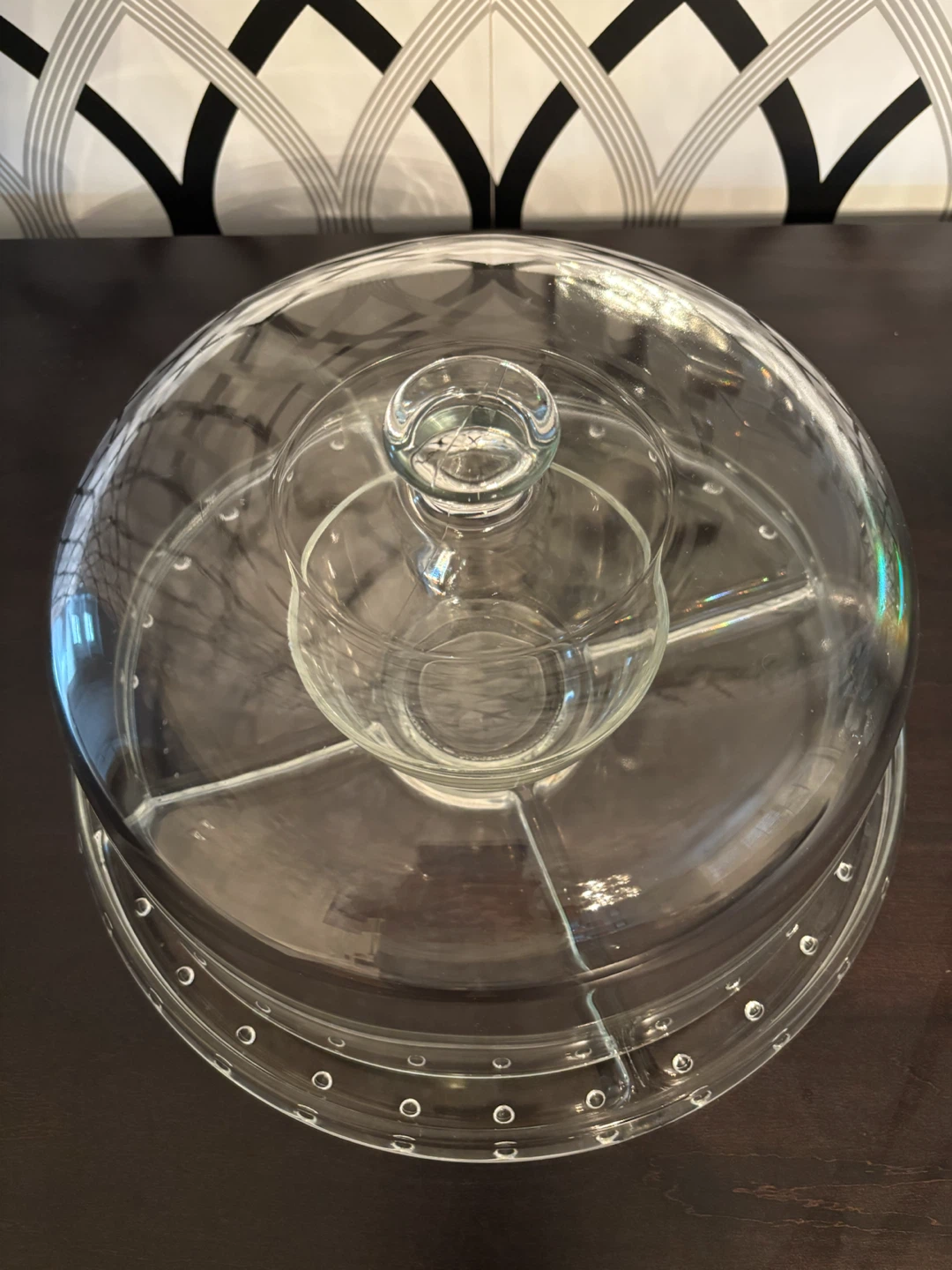Glass Divided Serving Platter with Dome Lid - photo 4