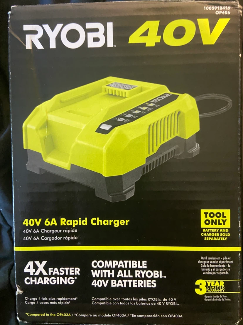 RYOBI 40V 6A Rapid Charger OP406 - photo 3