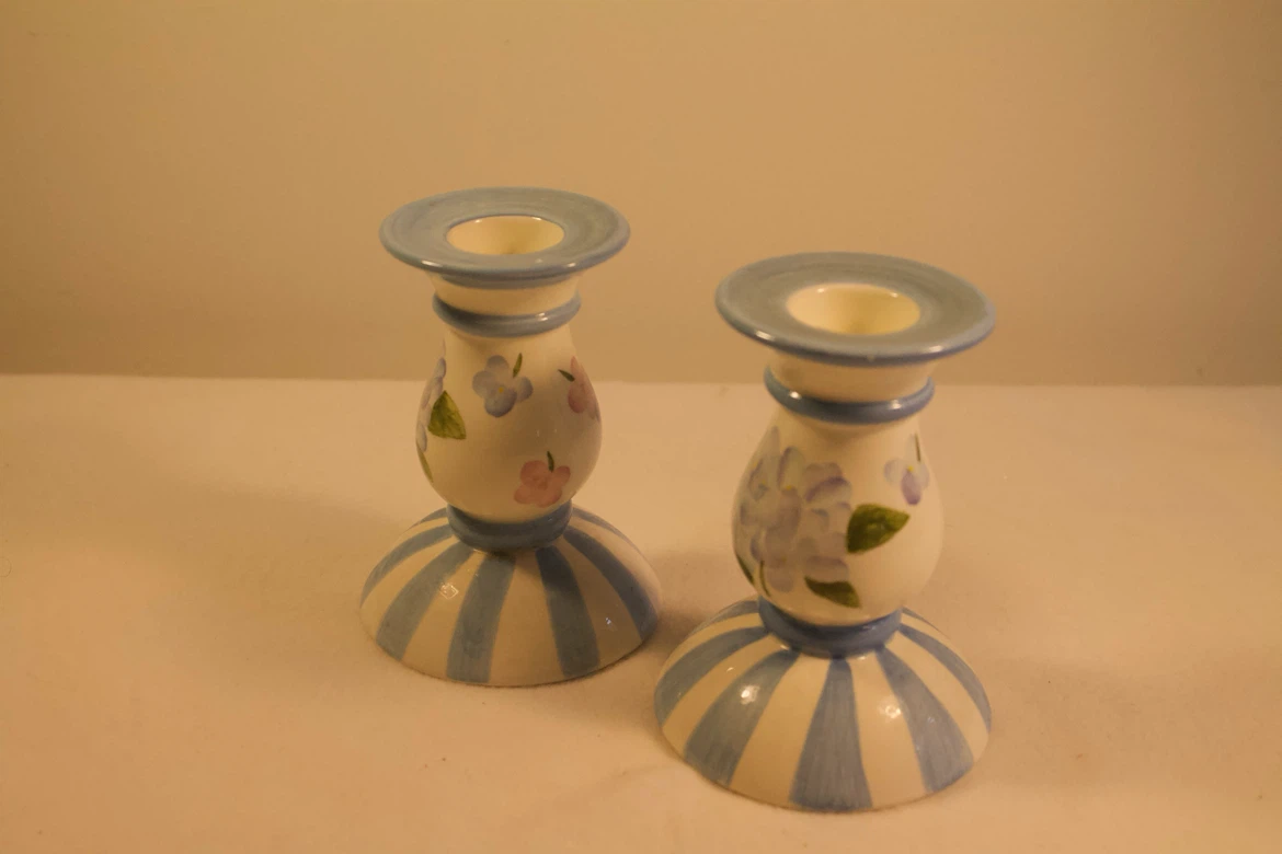 Candlestick Holders Pastel Pair, Summer Dew by Cheri Lane