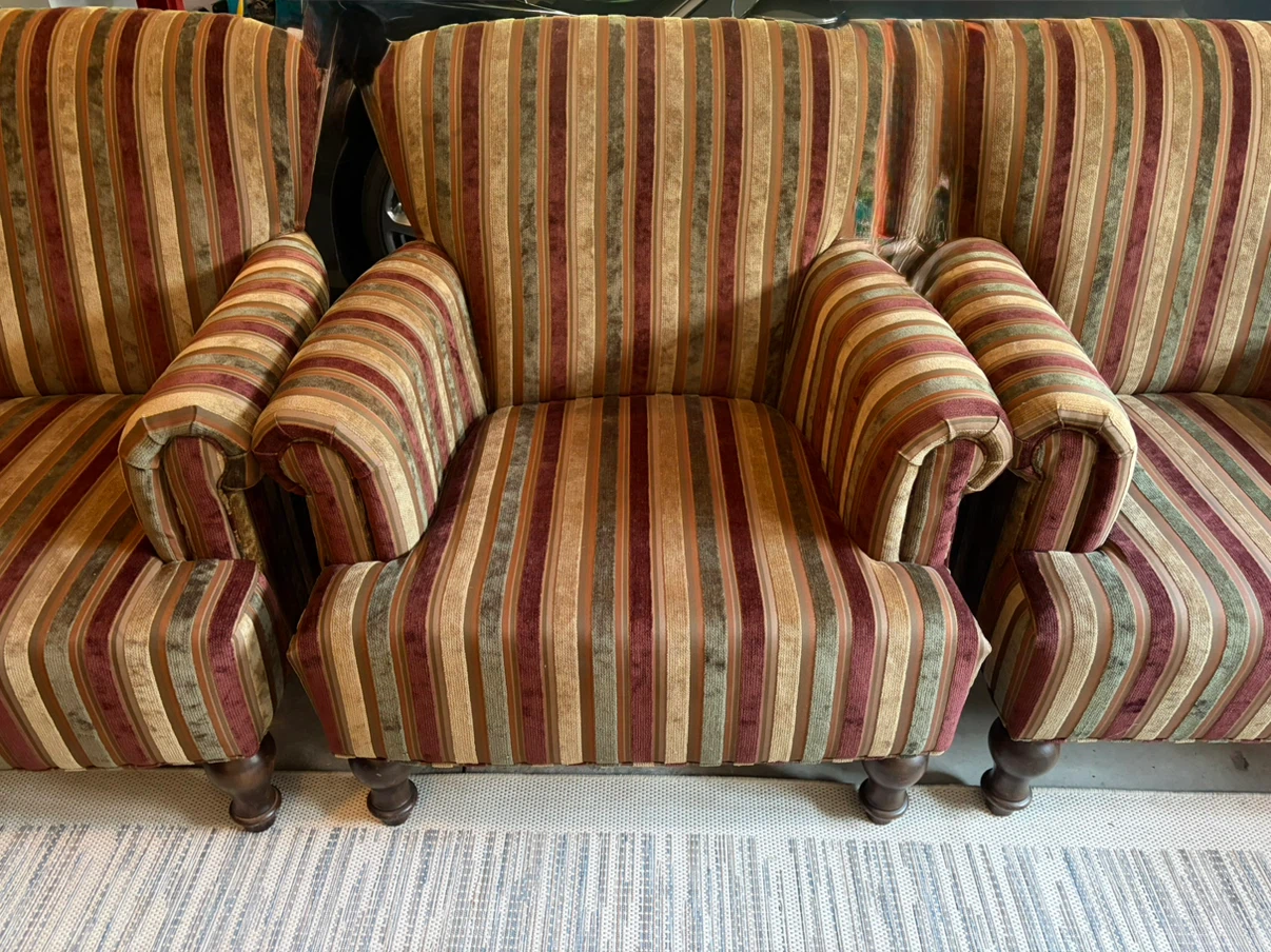 Striped Accent Chairs (Set of 3) - photo 2