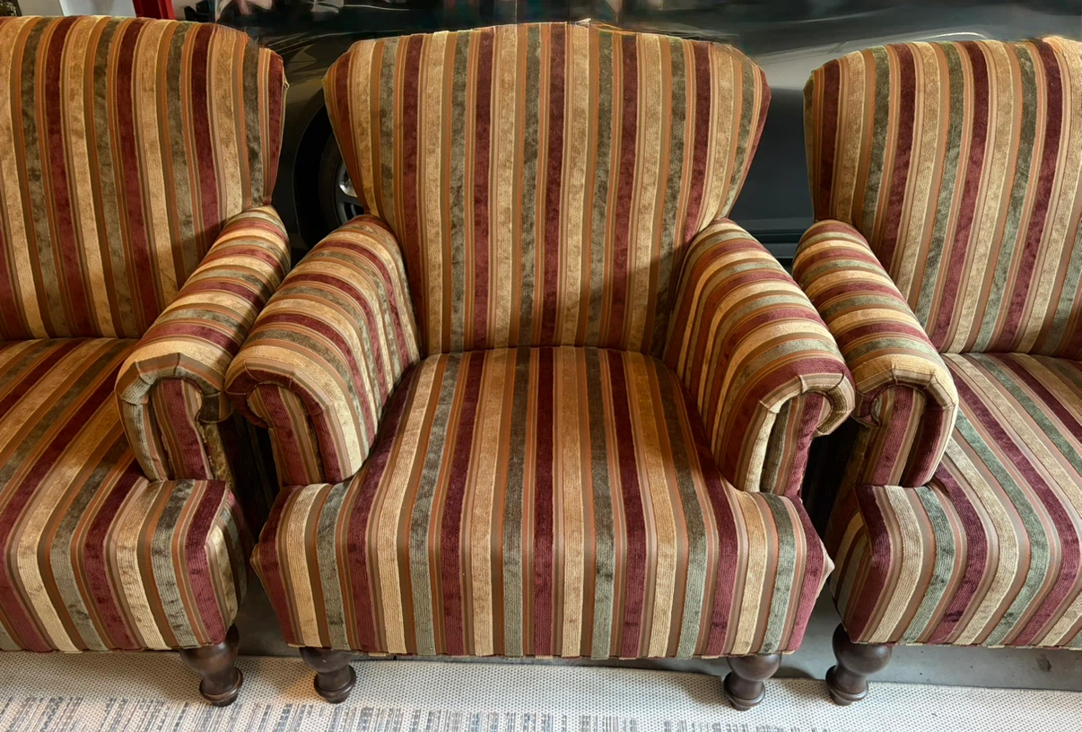 Striped Accent Chairs (Set of 3) - photo 3