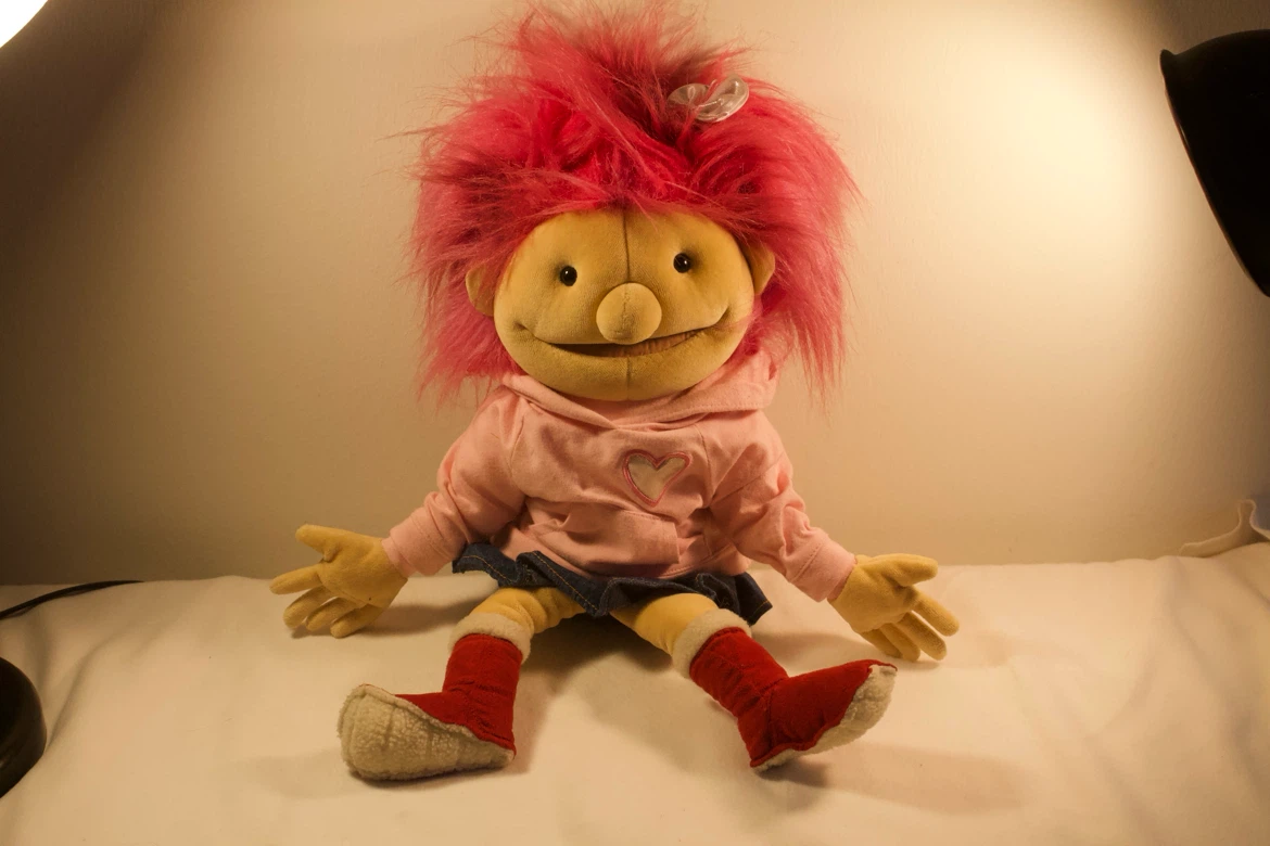 Folkmanis Puppets Zoe with Rare Pink Hoodie