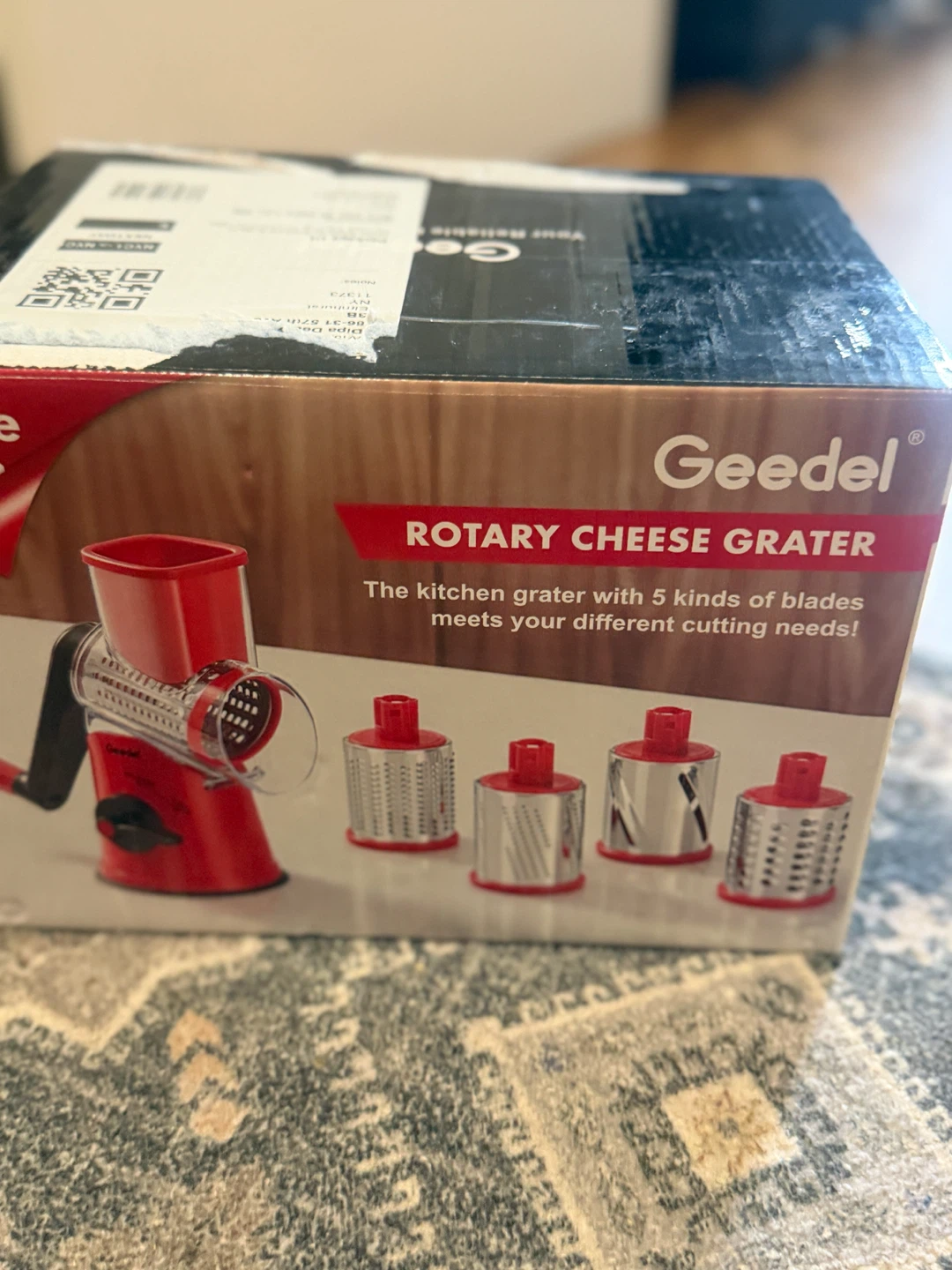 Geedel Rotary Cheese Grater with 5 Blades