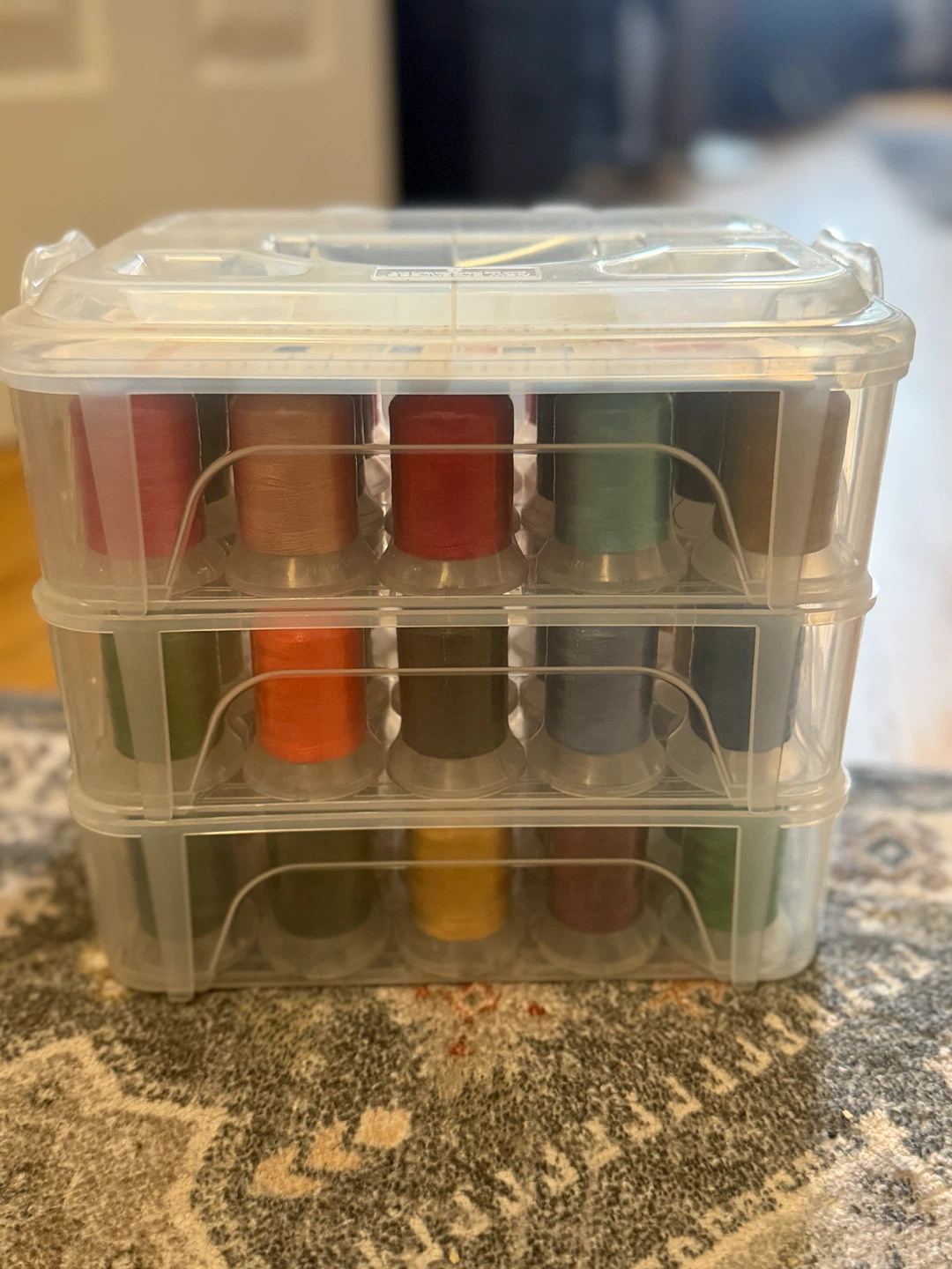 Embroidery Thread Spool Organizer with Handle