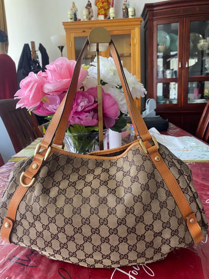 Gucci Monogram Canvas Hobo Bag