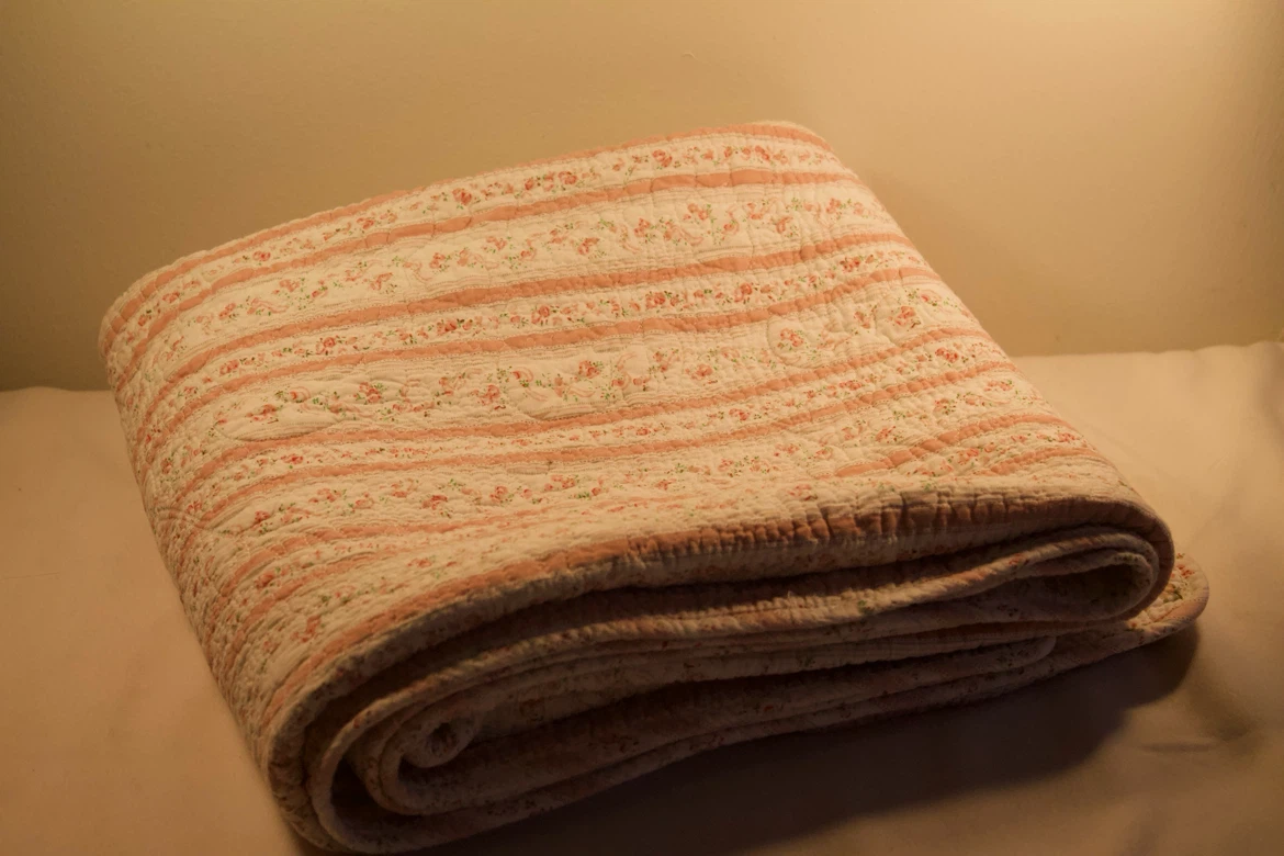 Pink Floral Handmade Quilt