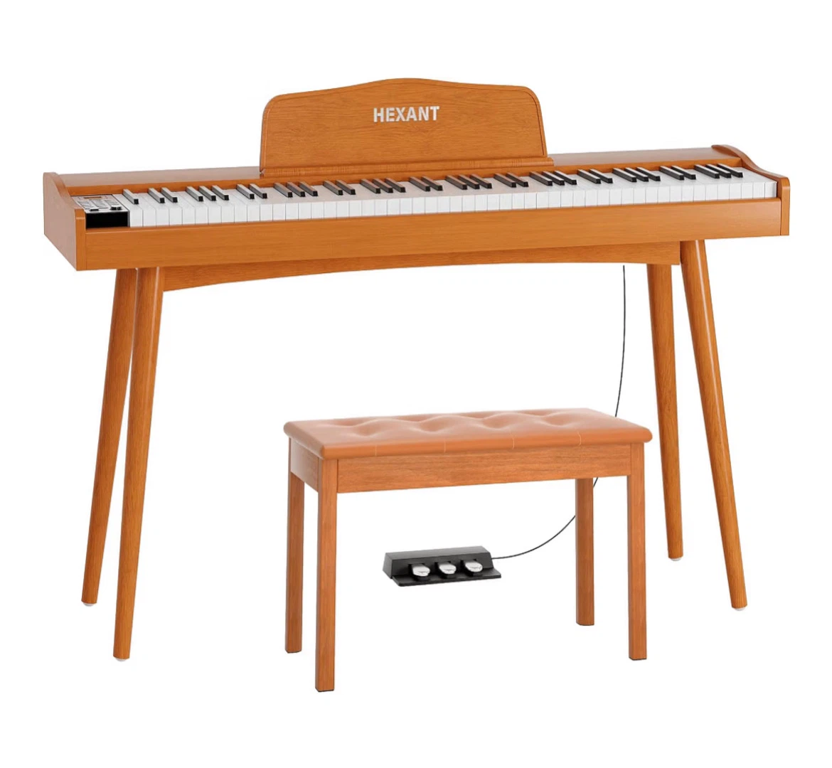 Hexant Digital Piano with Bench and Pedals