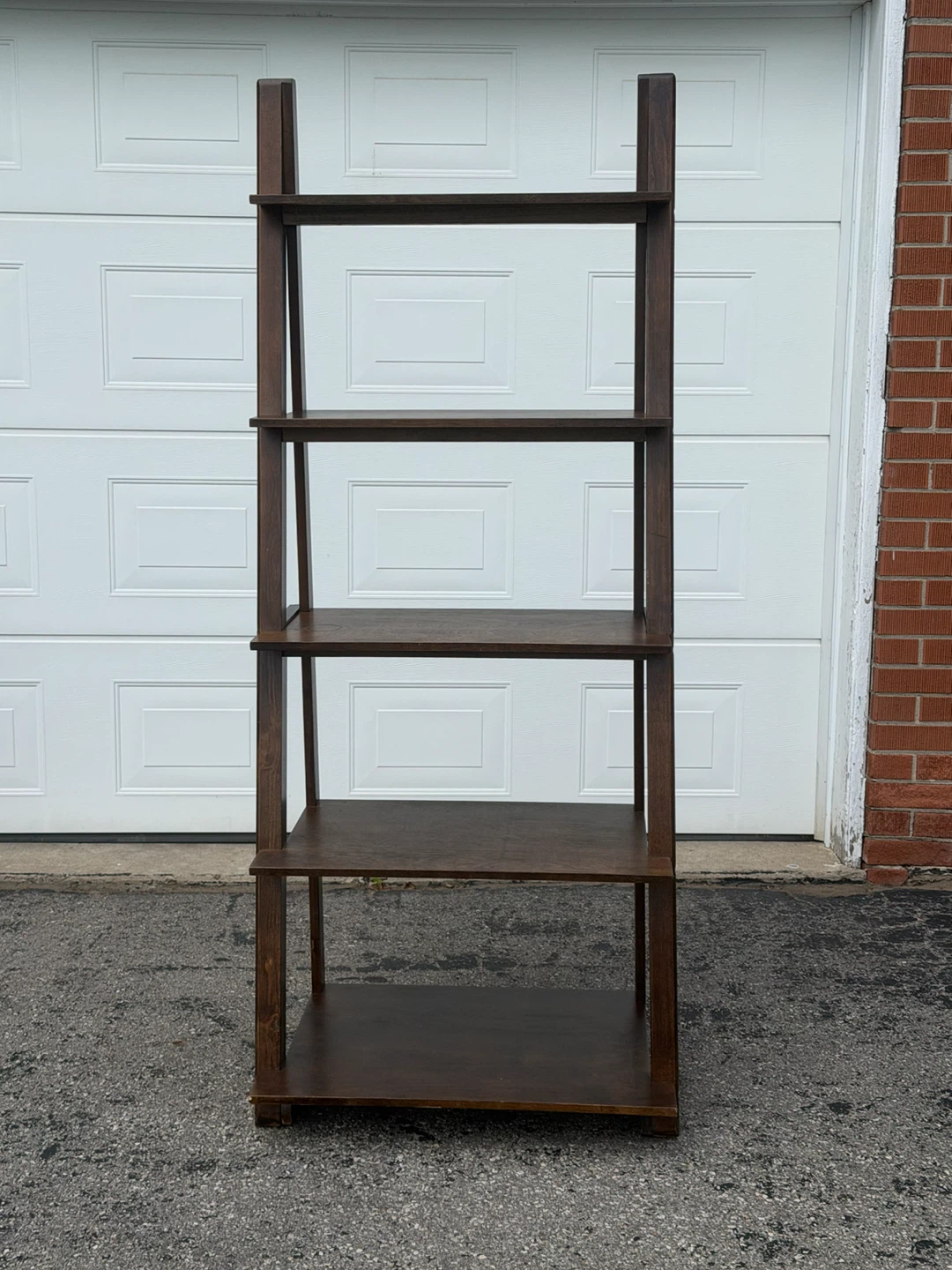 Dark Wood Ladder Bookshelf