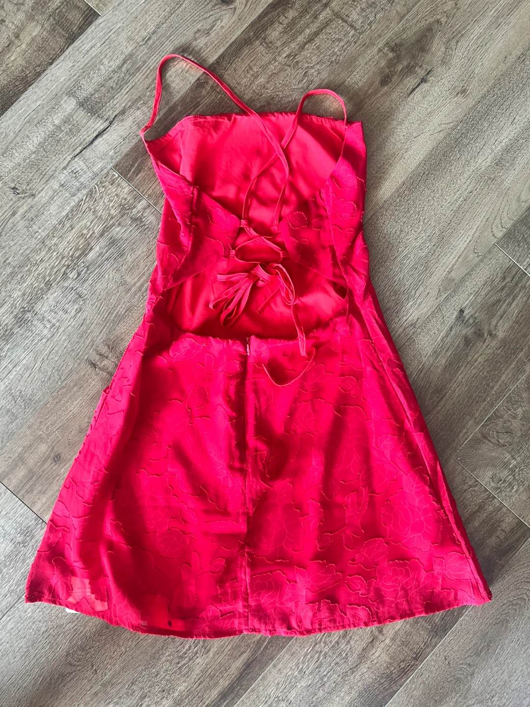 Red Backless Tie Strap Dress - photo 3