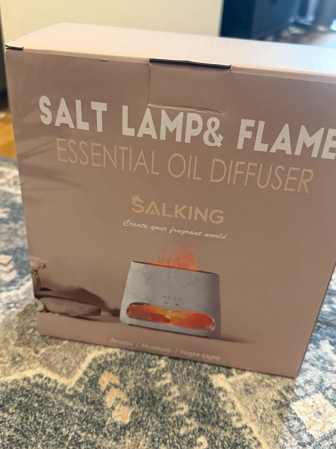 SALKING Salt Lamp & Flame Essential Oil Diffuser