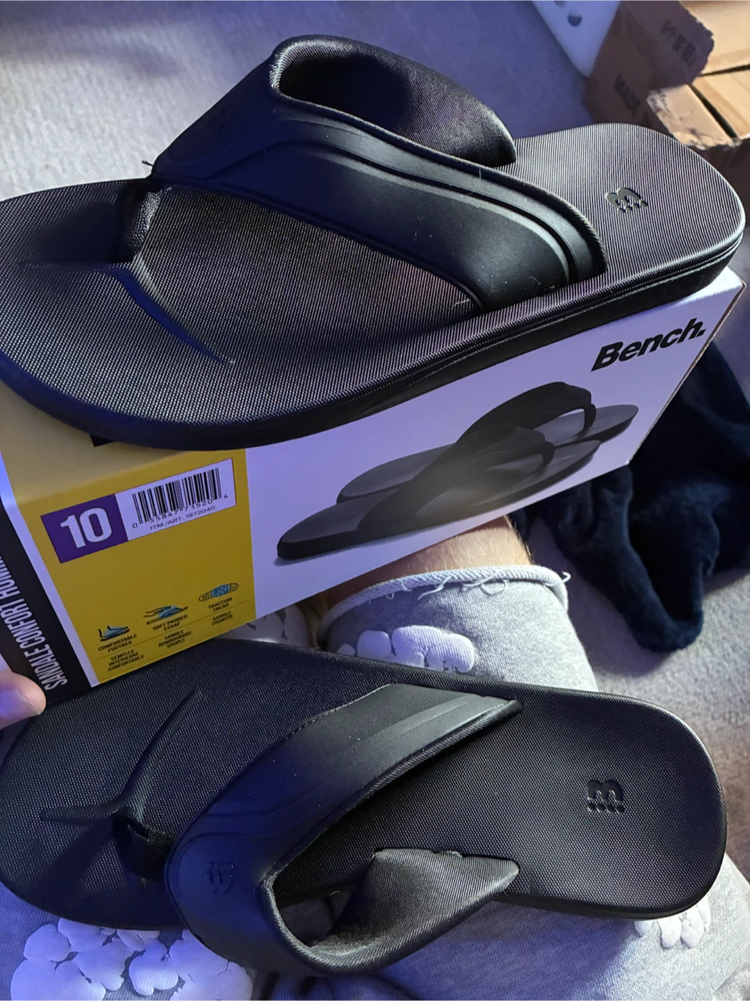 Bench Flip Flops - Black, Size 10