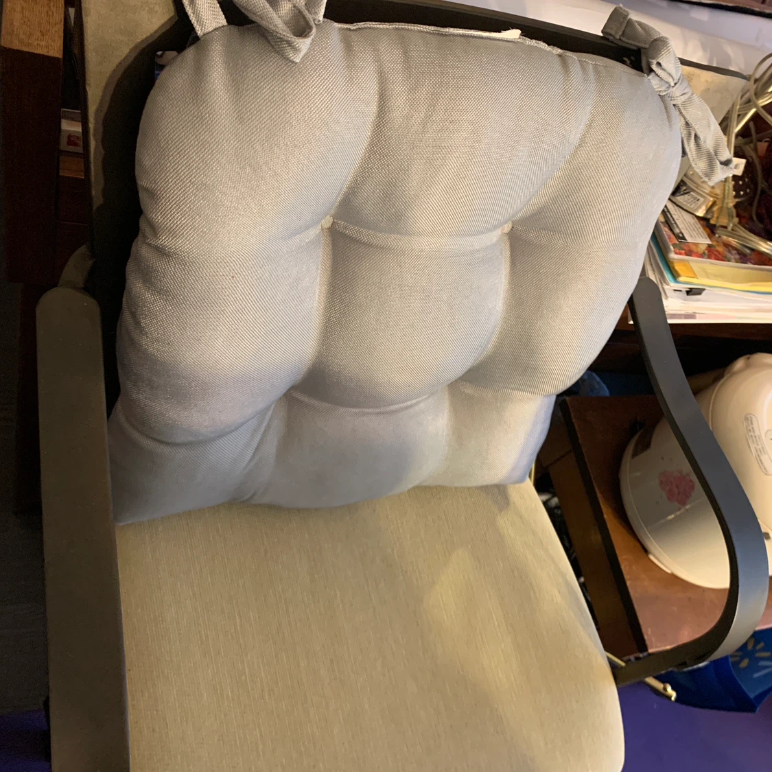 Light Grey Tufted Chair pad
