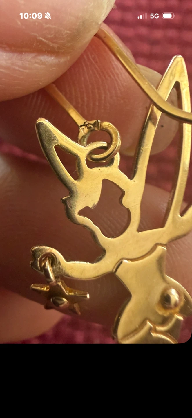 10k gold fairy earrings