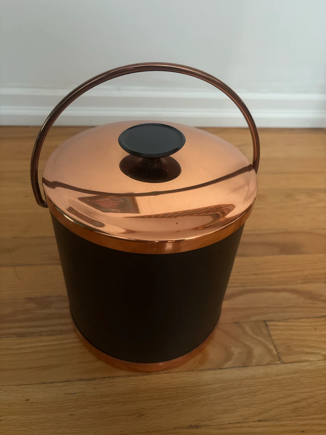 Copper and black insulated ice bucket