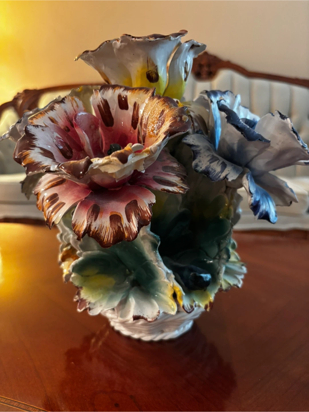 Porcelain Flower Arrangement Figurine
