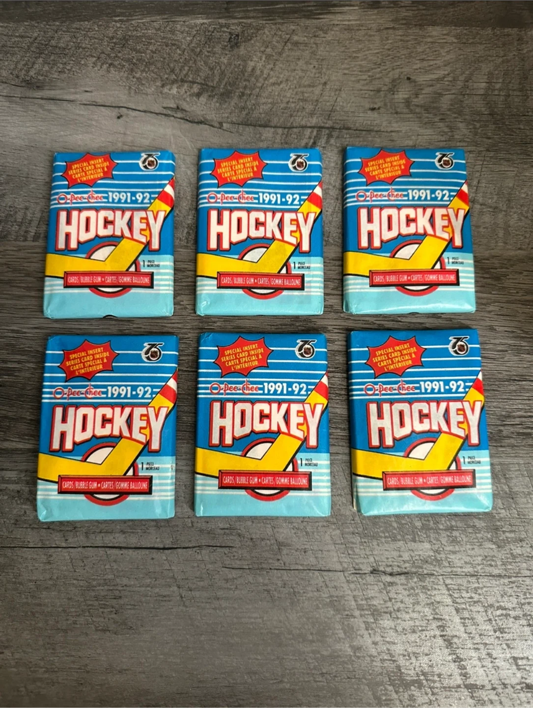 O-Pee-Chee 1991-92 Hockey Card Wax Packs Set of 6