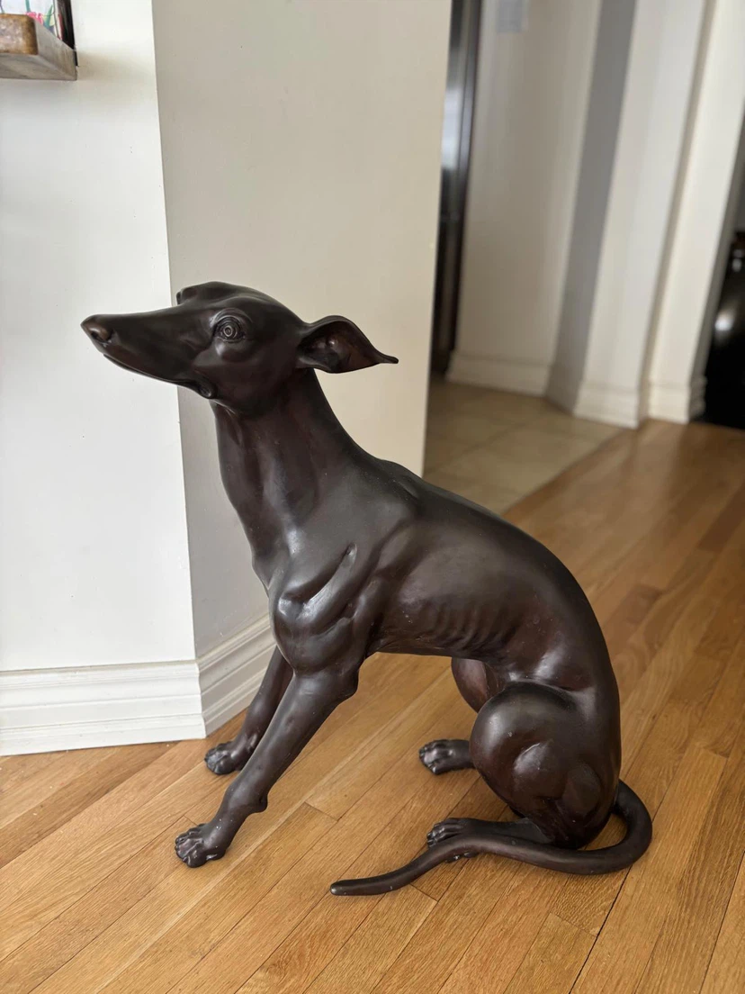 "Classic statuary patina" greyhound Dog Statues (Set of 2) - photo 2