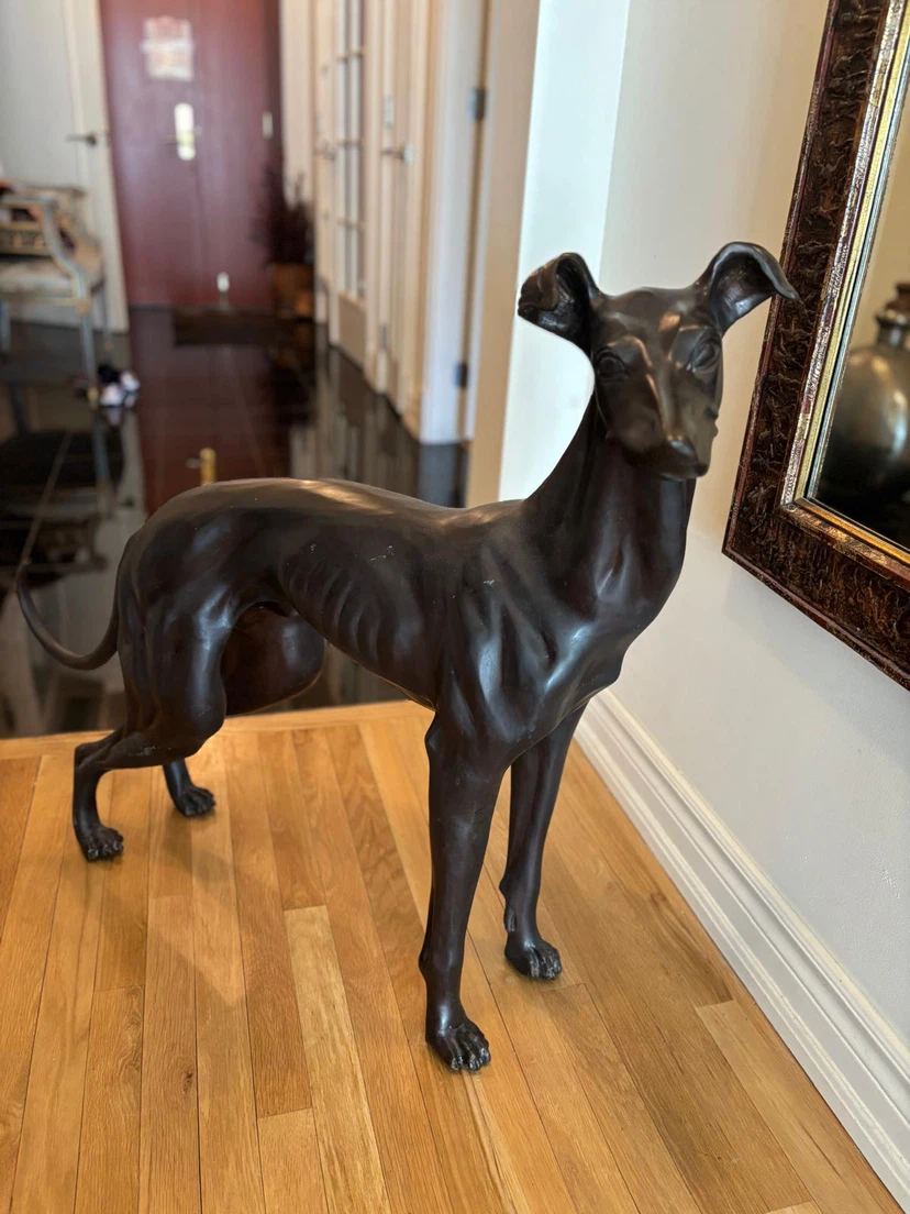 "Classic statuary patina" greyhound Dog Statues (Set of 2) - photo 5