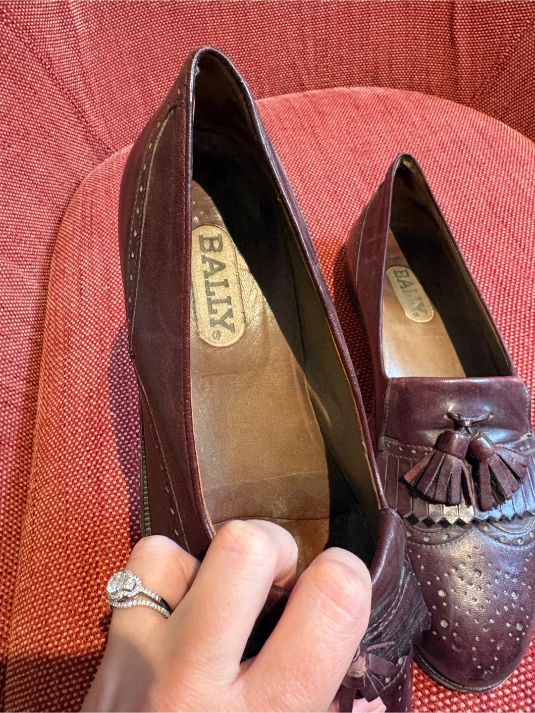 Bally Burgundy Tassel Loafers Size 10M - photo 2